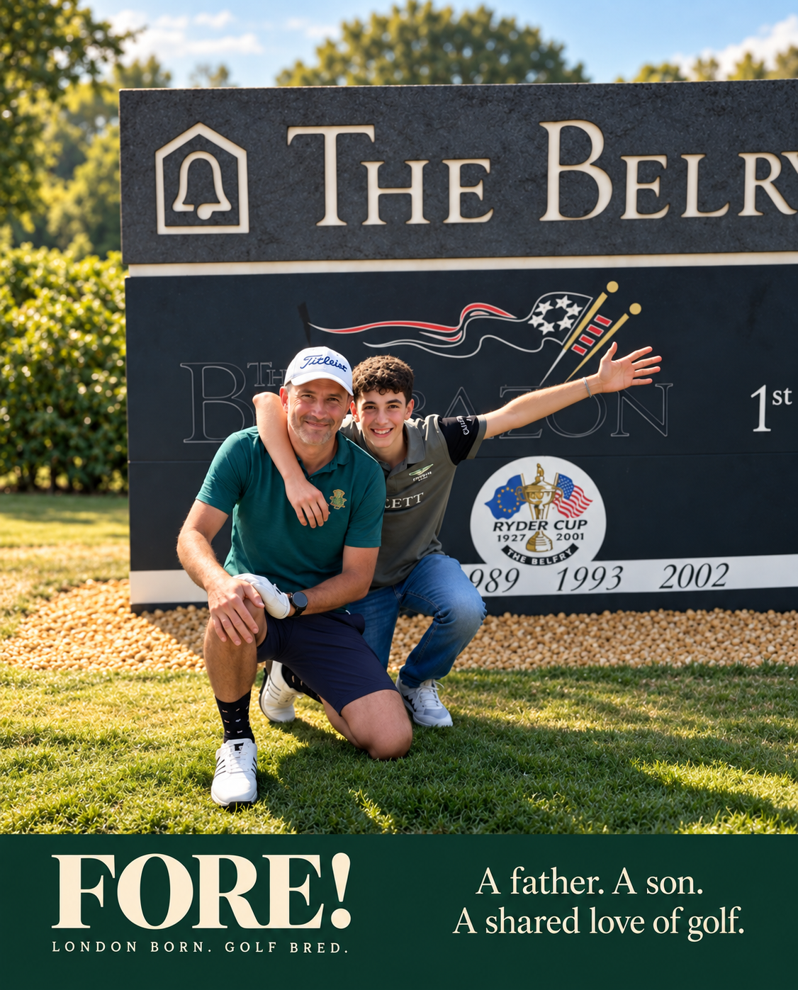 A father and son sharing a day of golf at The Belfry.